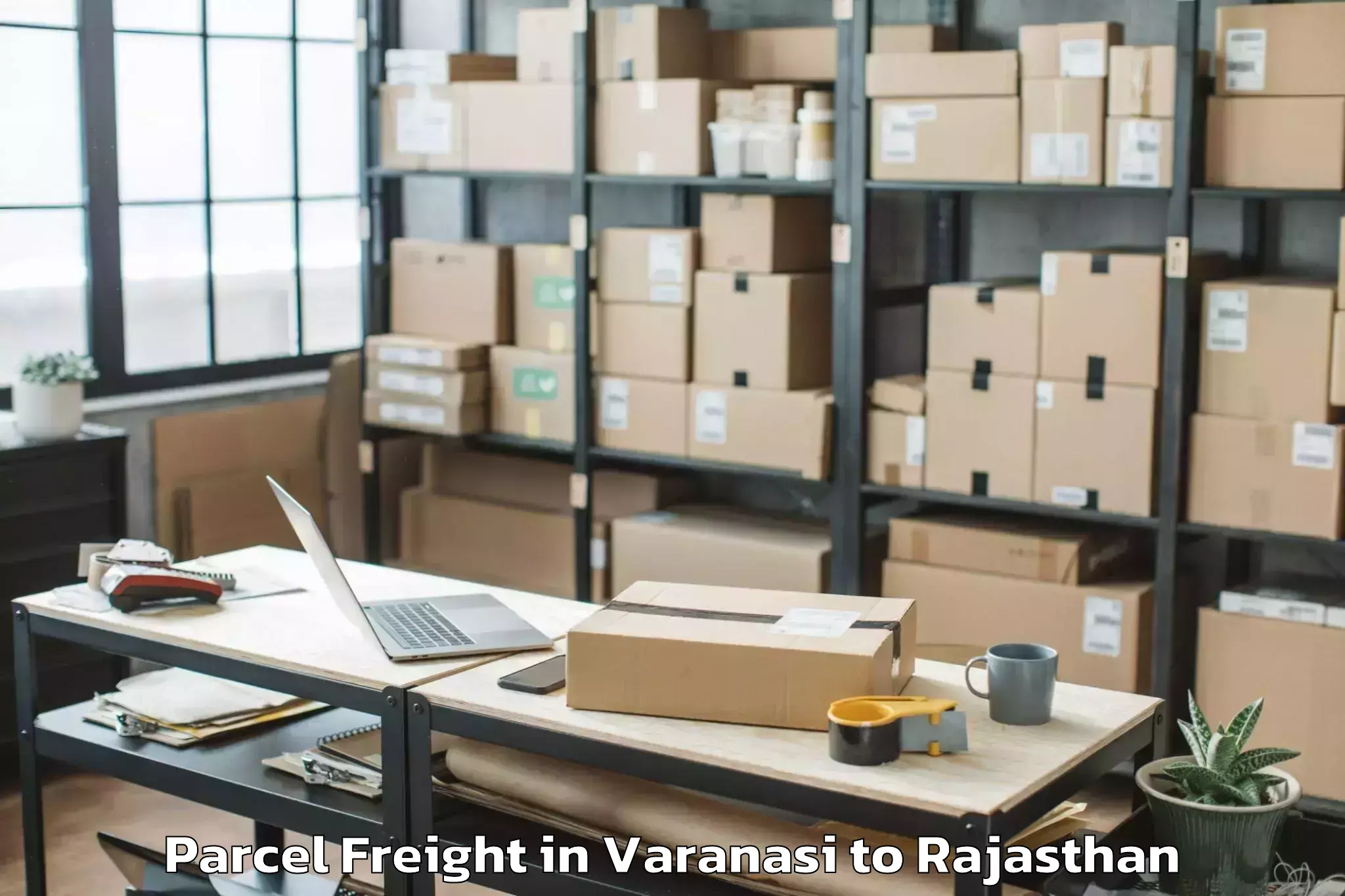 Top Varanasi to Opjs University Churu Parcel Freight Available